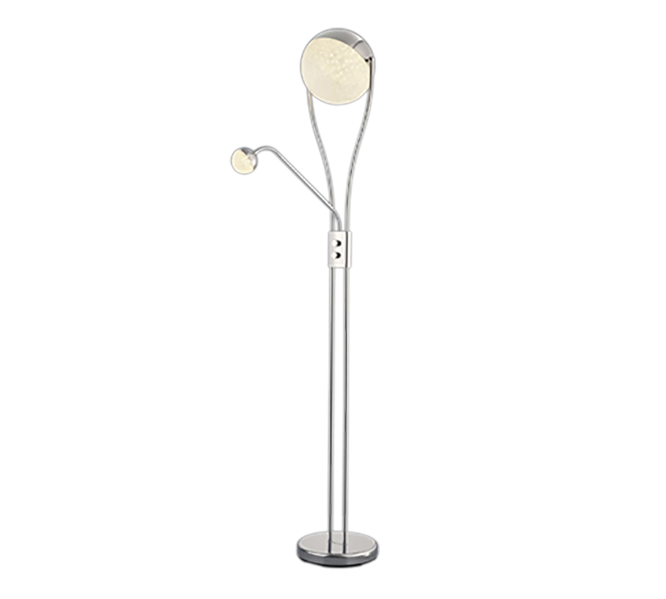 Piantana LED, metallo e acrilico, cromo ed effetto ghiaccio, H 180 cm, Chris