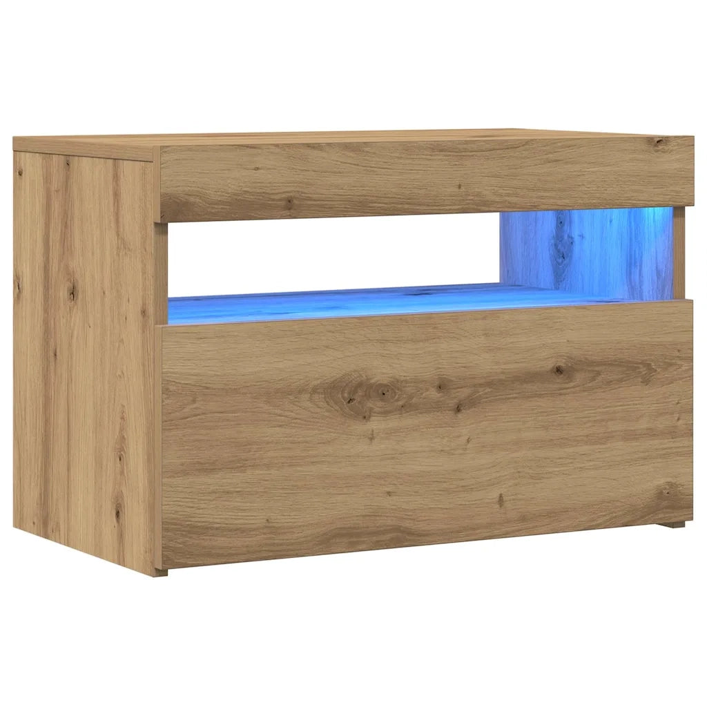 vidaXL Mobili Porta TV con LED 2 pz Artigianale in Legno Multistrato