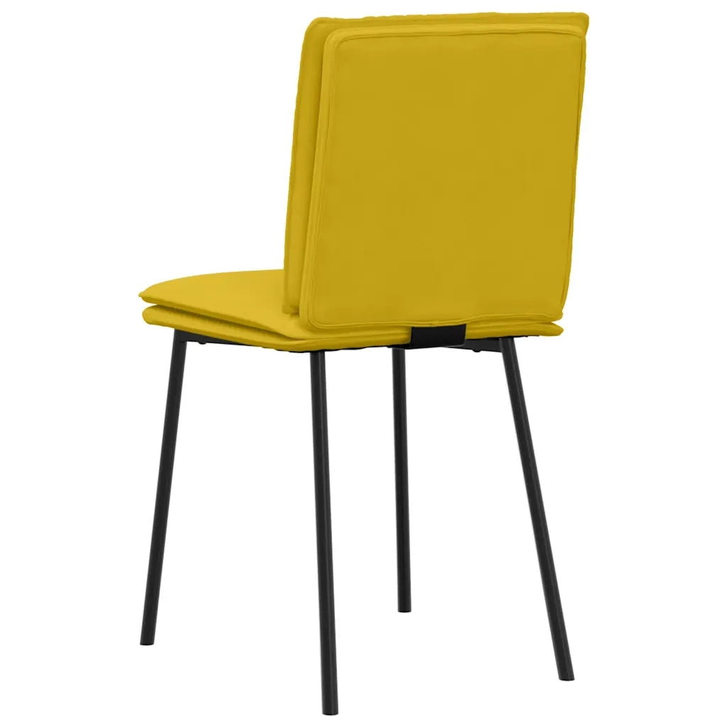Sedie da Pranzo 6 pz Gialle in Velluto 3315621