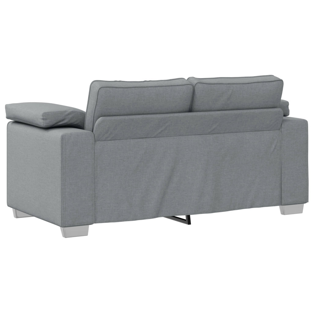 Set di divani a 2 pezzi con cuscini in tessuto grigio chiaro