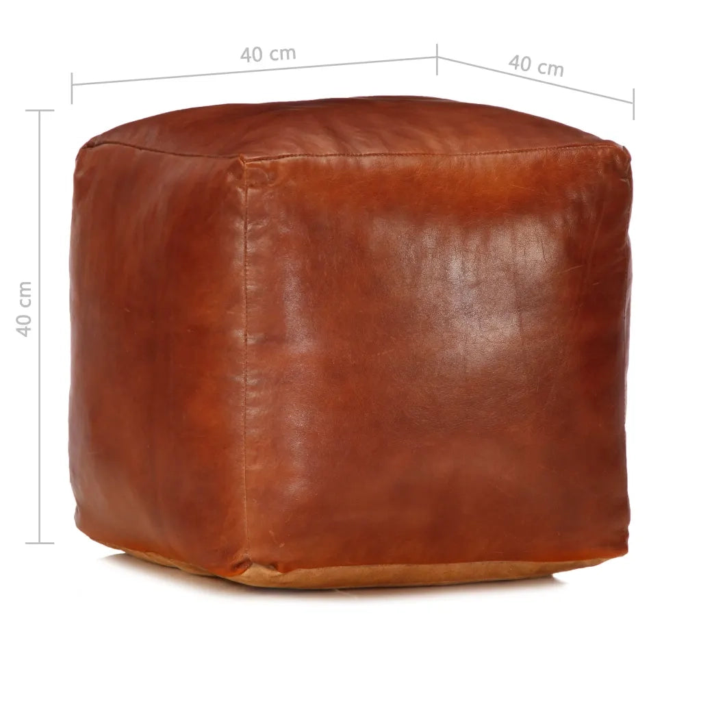 Pouf Tanno 40x40x40 cm in Vera Pelle di Capra 248126
