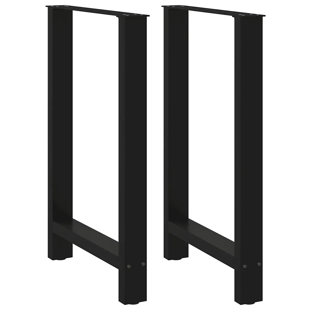 Gambe per tavolo da bar nere 2 pz 60x(90-91) cm in acciaio