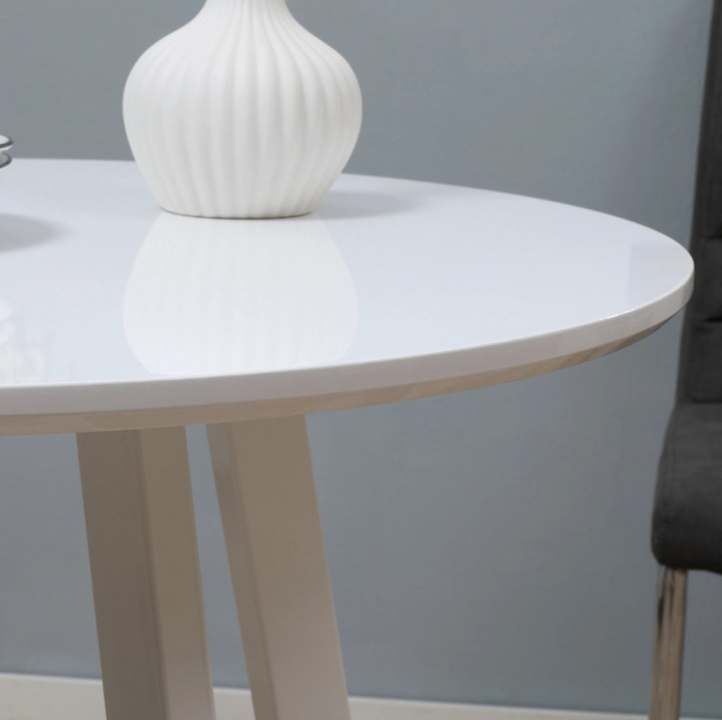 Tavolo da pranzo rotondo bianco Ø72 cm in MDF