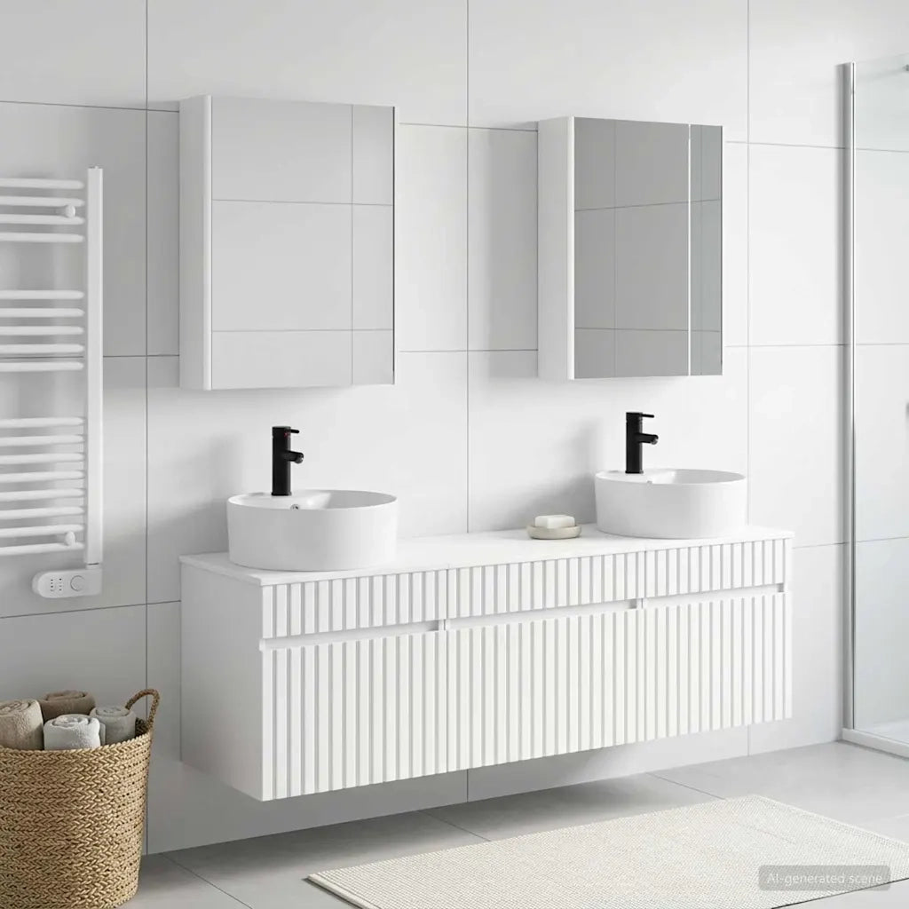 Set di Armadi da Bagno 5 pcs Bianco 53 x 15,5 x 70 cm 3406607