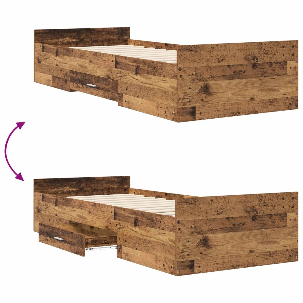 Telaio del letto con storage Legno antico 80 x 200 cm 3429504
