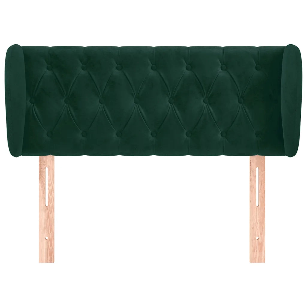 Testiera ad Orecchio Verde Scuro 103x23x78/88 cm in Velluto