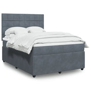 Giroletto a Molle con Materasso Grigio Scuro 160x200 cm Velluto 3292383