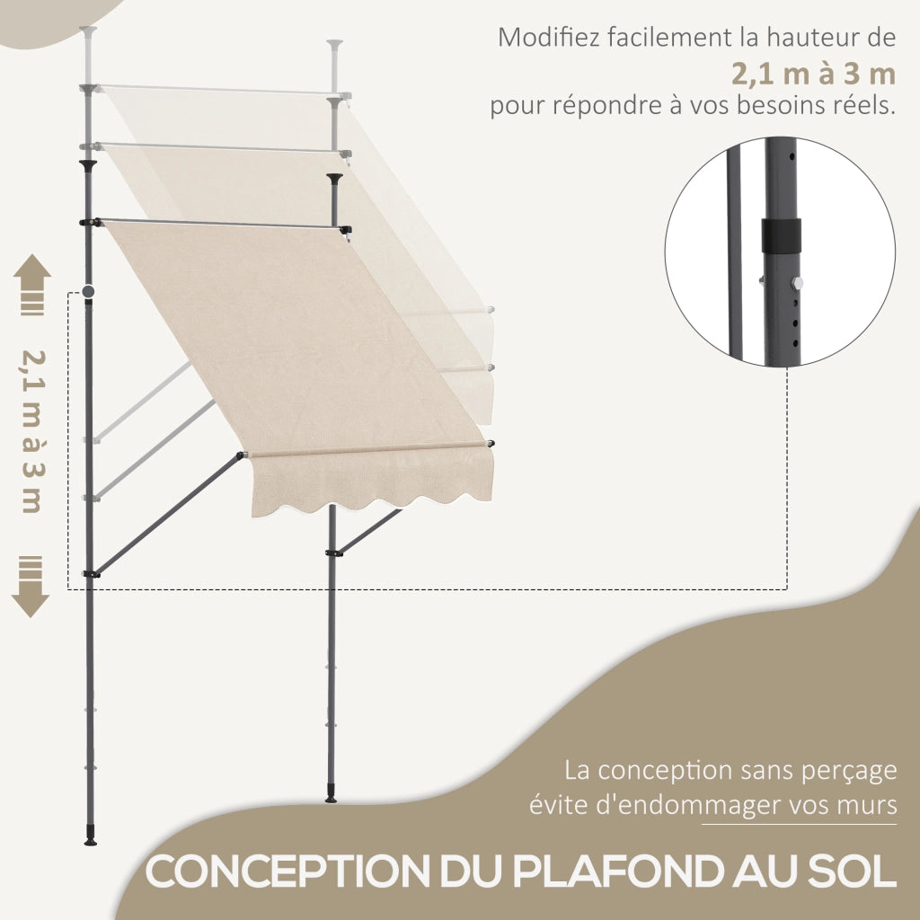 Tavolo pieghevole allungabile ¨C zephmum ¨C 150x120x210-300 cm metallo sabbia