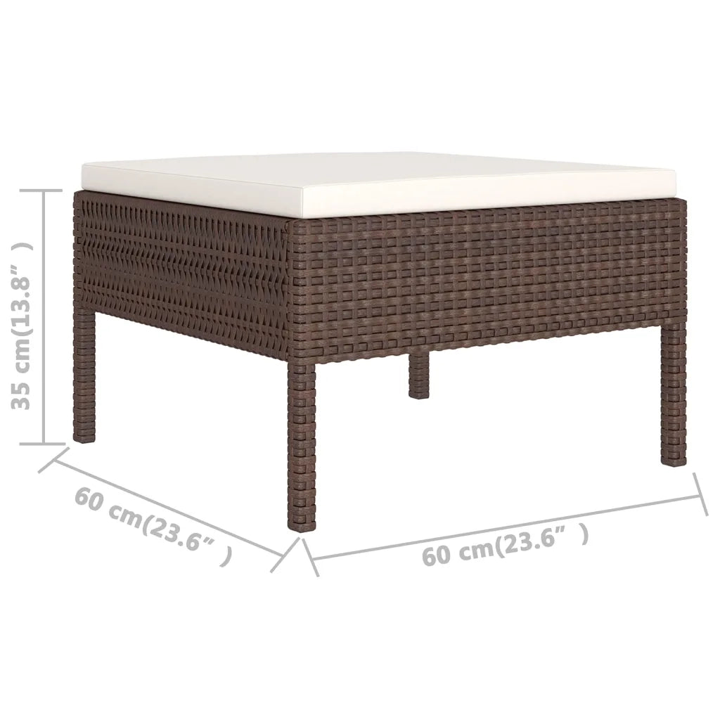 Set Divani da Giardino 9 pz con Cuscini in Polyrattan Marrone cod mxl 38380