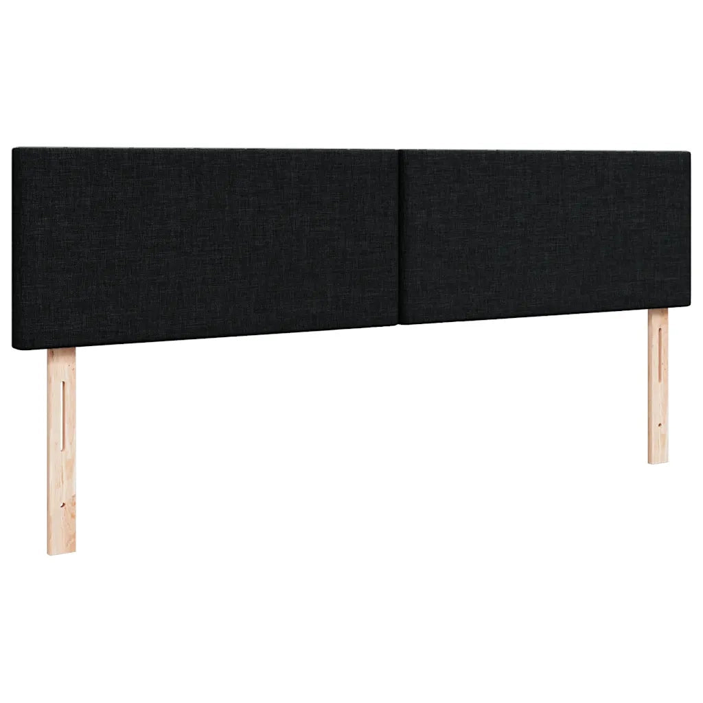 Struttura Letto Pouf con Materasso Nero 180x200 cm in Tessuto 3311396