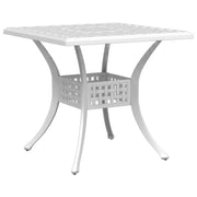 Tavolo da Giardino | Tavolino da esterno Bianco 80x80x75 cm in Alluminio Pressofuso