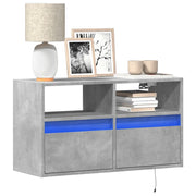 Mobile TV a Parete con Luci LED Grigio Cemento 80x31x45 cm 852330