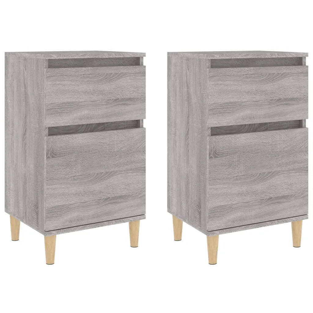 Comodini 2 pz-Set di 2 Tavolino da notte Grigio Sonoma 40x35x70 cm 738063