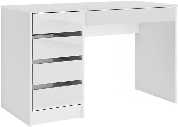 tavolo da toeletta Sherry, Bianco lucido, 120 cm senza specchio