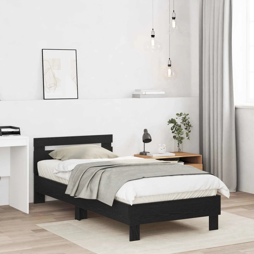 Struttura letto con testata Rovere Nero 80 x 200 cm 8009023