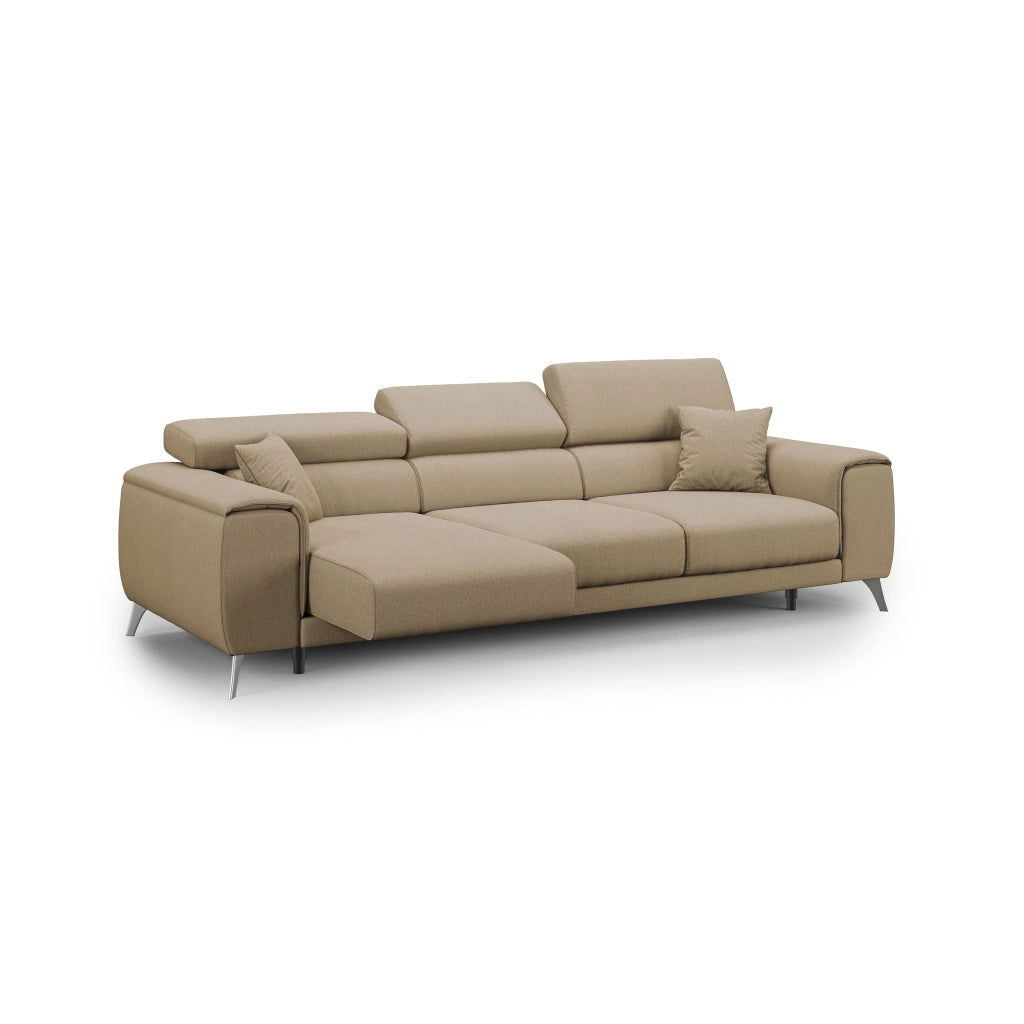 Fusion Divano con 3 sedute allungabili in tessuto smacchiabile T05 260 cm beige