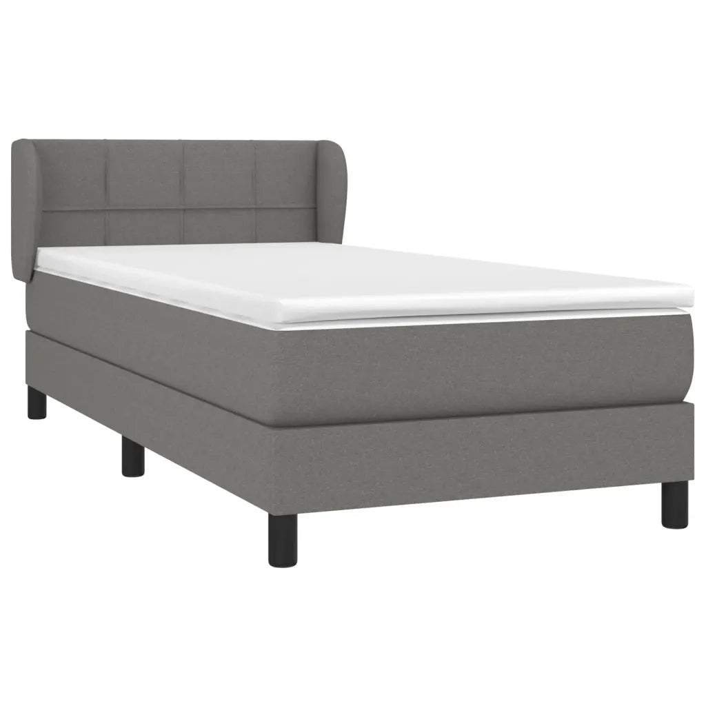 Giroletto a Molle con Materasso-Struttura Letto Grigio Scuro 80x200 cm Tessuto 112799