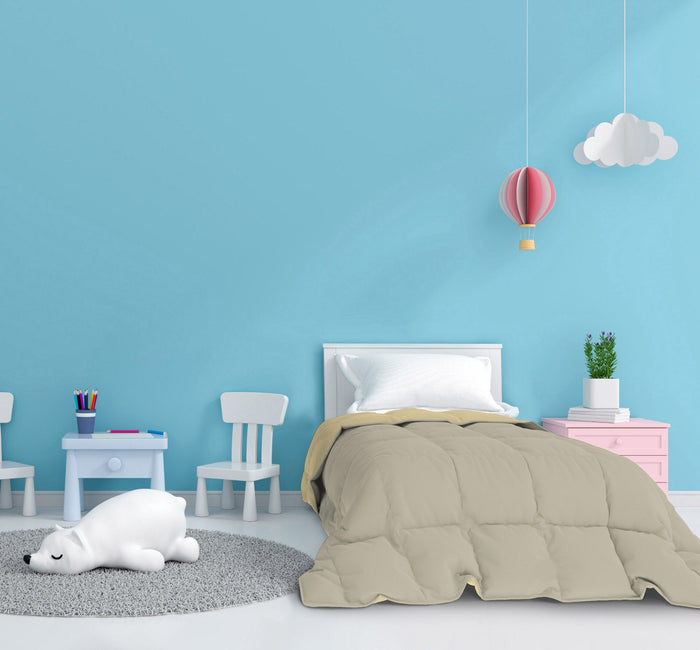 Trapunta Invernale Double Face 1 Piazza e Mezzo 300gr in Microfibra Tortora/Panna