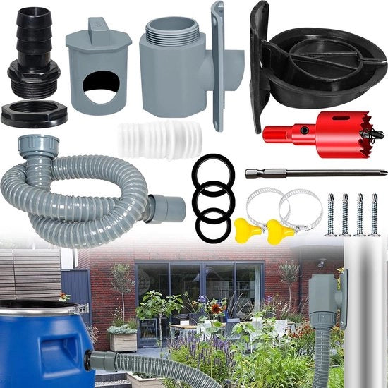 Raccoglitore di acqua di pioggia per tubi di scarico - efficiente e sostenibile - inclusi accessori di montaggio
