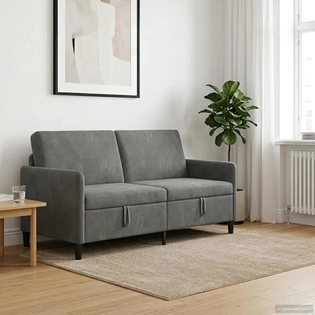 Divano con Storage Grigio Scuro 172 x 78 x 87 cm Poliestere 42036962