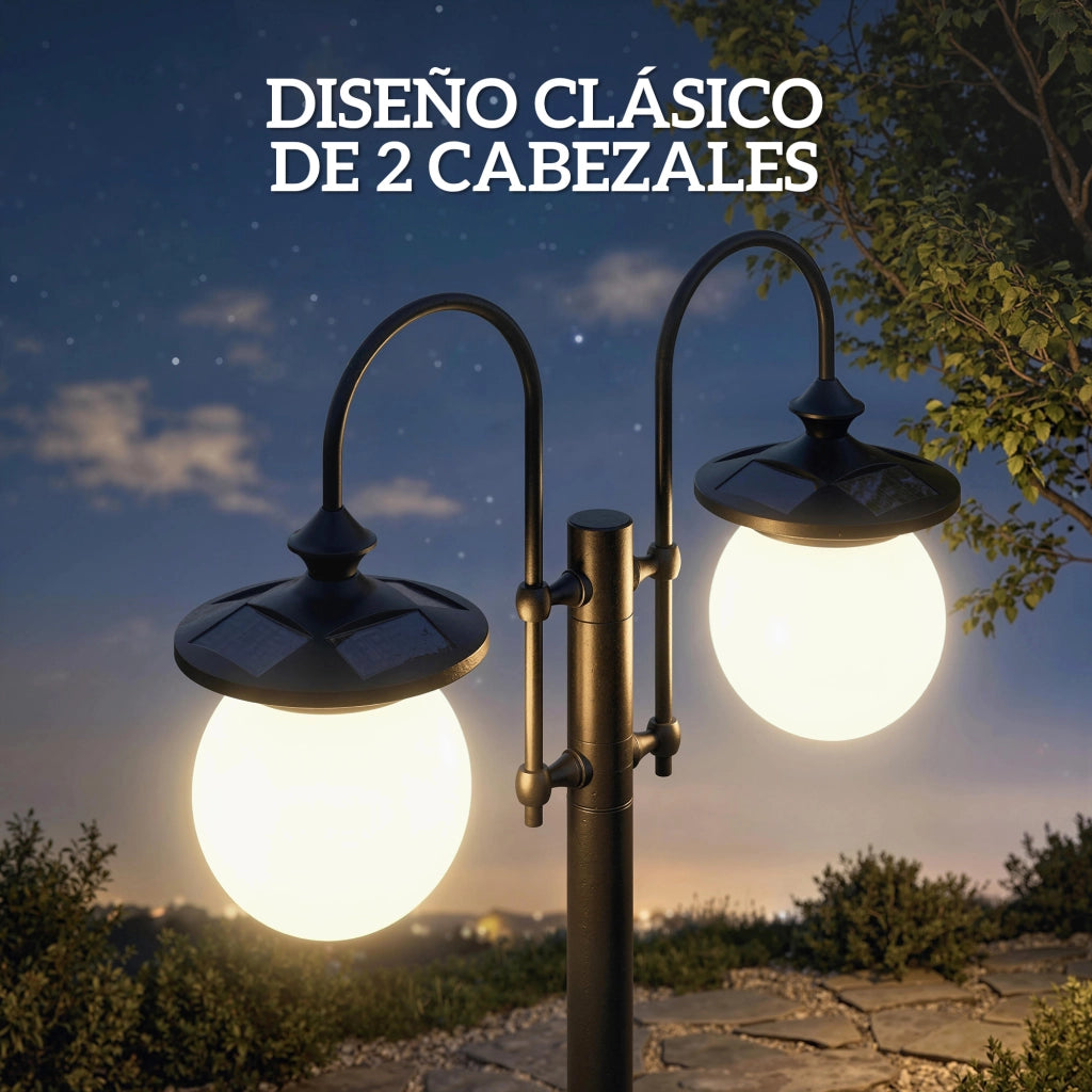 Lampada Solare da Giardino con Vaso ¨C zephmum ¨C 2 Luci IP44 Regolabile