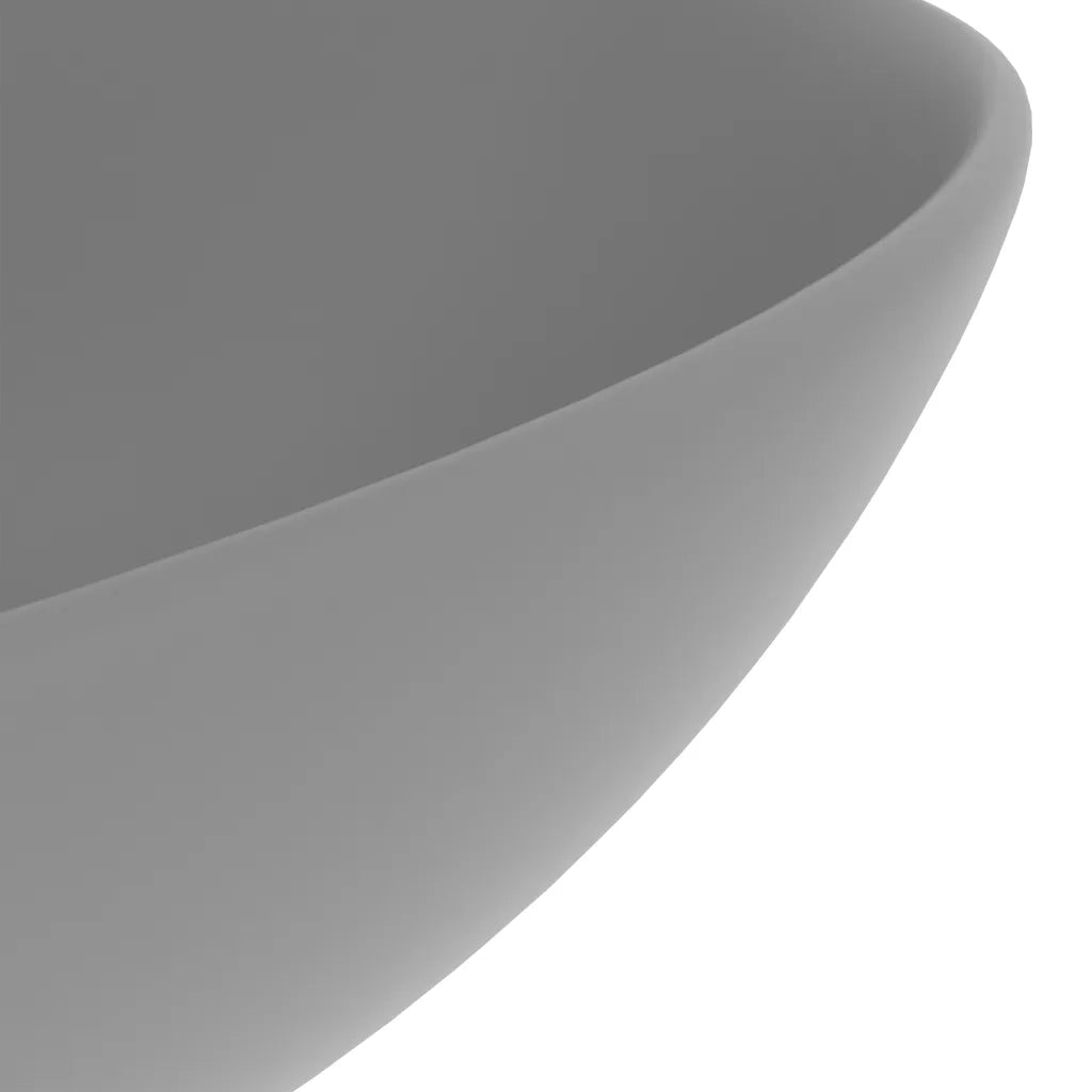 Lavandino da Bagno-Lavabo-Lavello in Ceramica Grigio Chiaro Rotondo