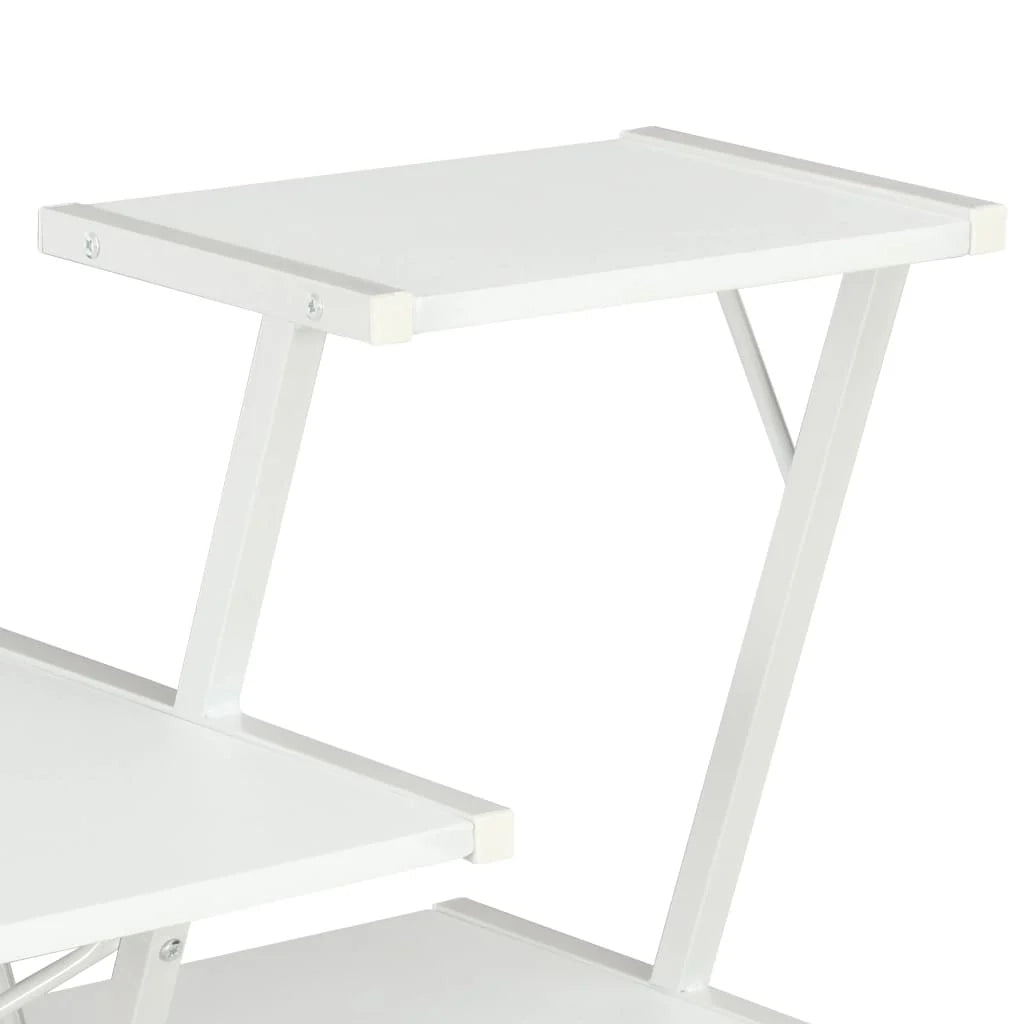 Scrivania da ufficio postazione di lavoro mobile per computer scrivania da studio con ripiano 116 x 50 x 93 cm bianco 02_0023476