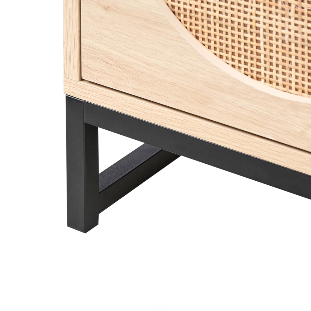 Cassettiera moderna in legno chiaro a 4 cassetti con telaio in MDF in stile Moderno