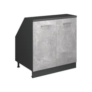 Mobile sottotetto Rion Calcestruzzo/Antracite 80 x 83.8 cm con 2 porte, carcassa 60 cm profondità Vicco