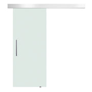 Porta Scorrevole Interna in Vetro Smerigliato con Binario B1 e Maniglia per Bagno Cucina Studio Vetro 205x 77.5x 0.8cm
