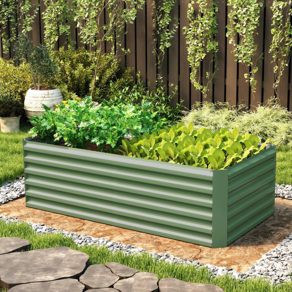 Letto da Giardino in Acciaio Galvanizzato ¨C Zephmum ¨C Verde Chiaro 180x90x57.5 cm