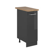 Vicco Armadio cucina dispensa alto Antracite lucido 30 cm , PL Rovere