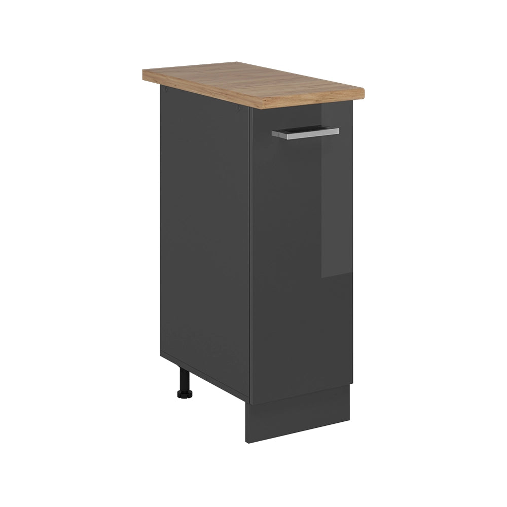 Vicco Armadio cucina dispensa alto Antracite lucido 30 cm , PL Rovere