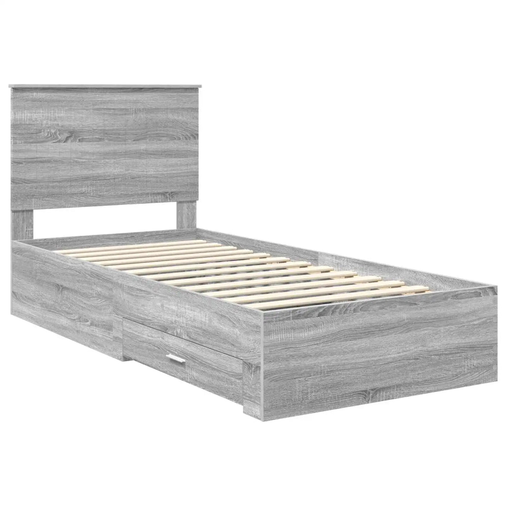 Struttura del letto Grigio Sonoma 90 x 190 cm Legno multistrato