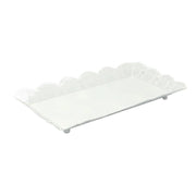 Vassoio metallo bianco rettangolare cm 43x28h5