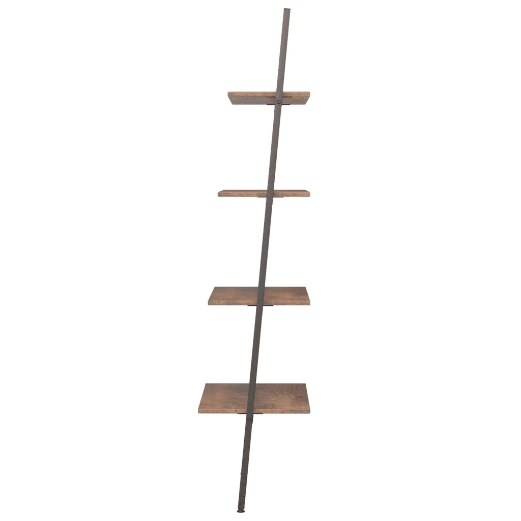 Scaffale Pendente 4 Livelli Marrone Scuro e Nero 64x34x150,5cm 336374