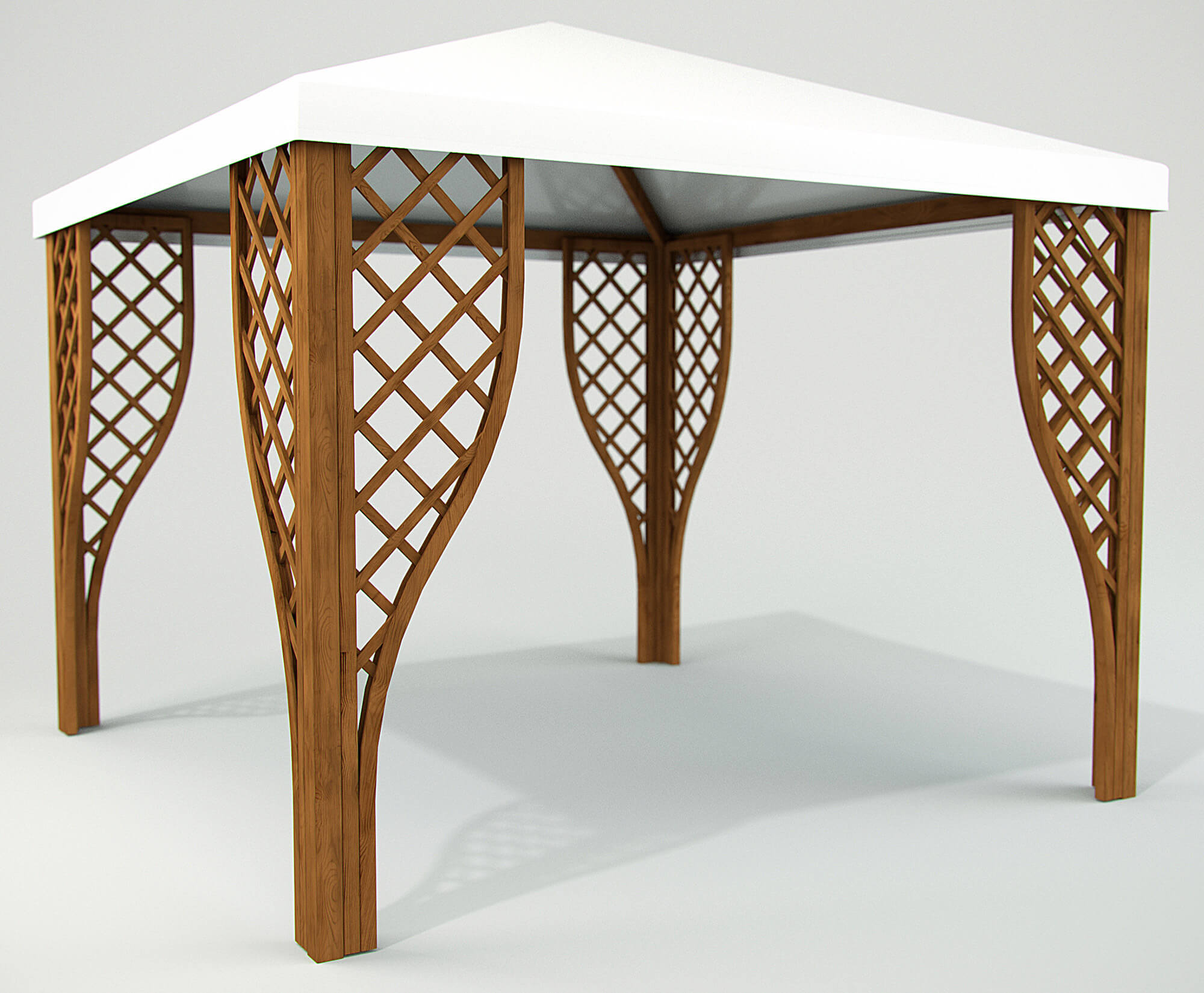 Gazebo da Giardino in Legno 3x3m con Copertura in PVC Taini Calice Pocket Noce