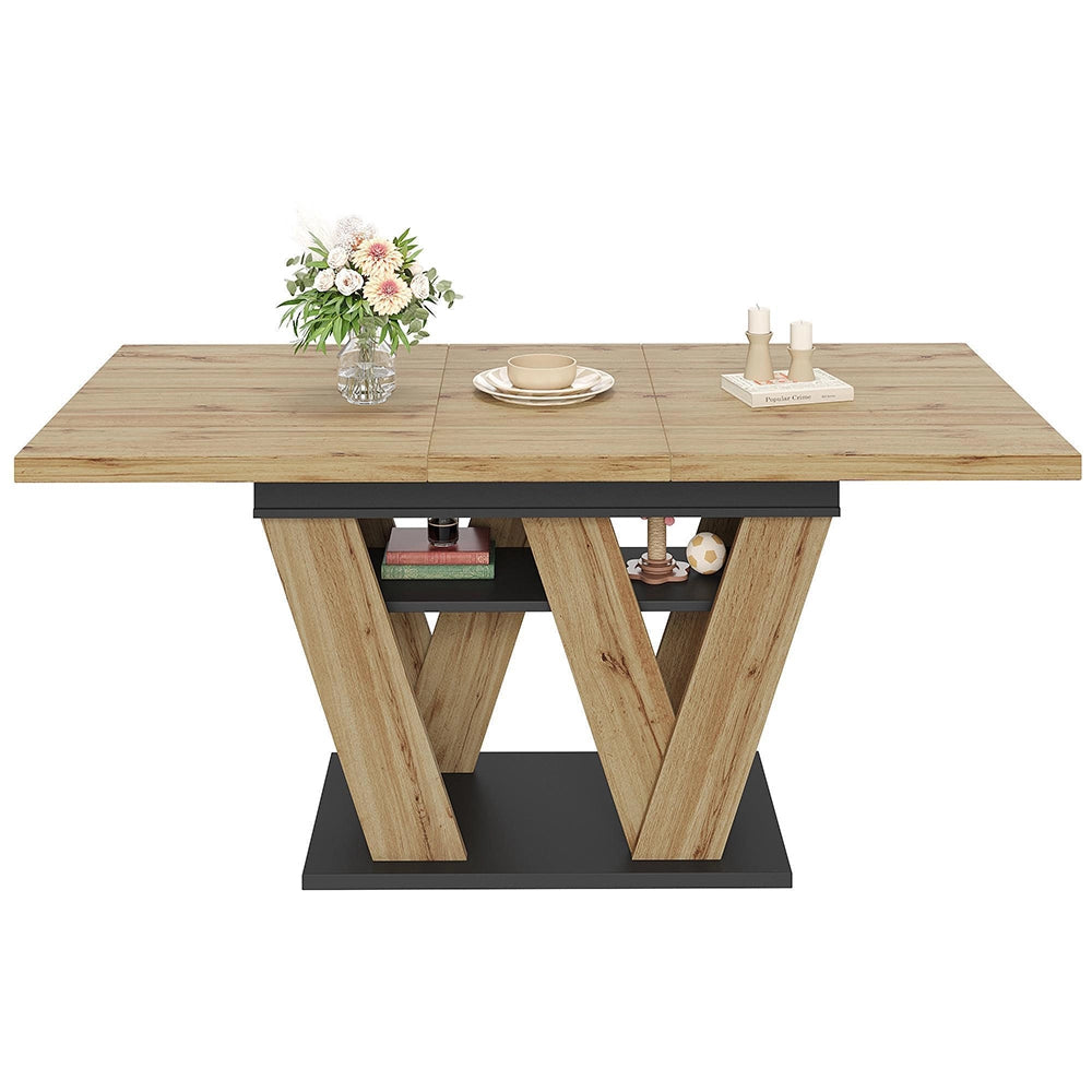 Tavolo allungabile - Xylo - 119-158,5¡Á80 cm - Colore legno - Piedi a forma di W