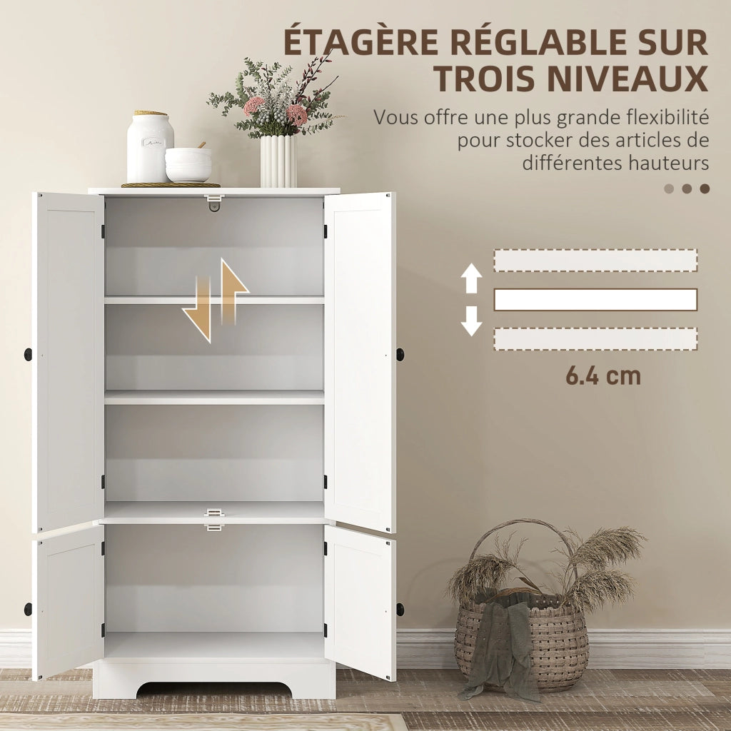 Armadio da cucina con ante e ripiani regolabili ¨C zephmum ¨C bianco 58.2x30x123 cm