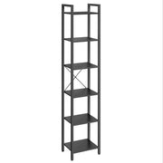 Libreria a 6 ripiani mobile contenitore aperto per ufficio soggiorno camera da letto 40 x 30 x 178,6 cm nero 12_0004189