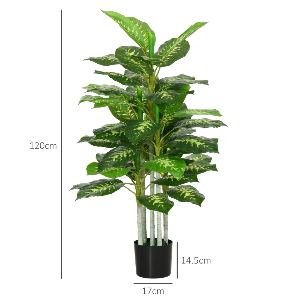 Pianta Artificiale Decorativa con Vaso ¨C zephmum ¨C Nero 120 cm per Interni Esterni Giardino