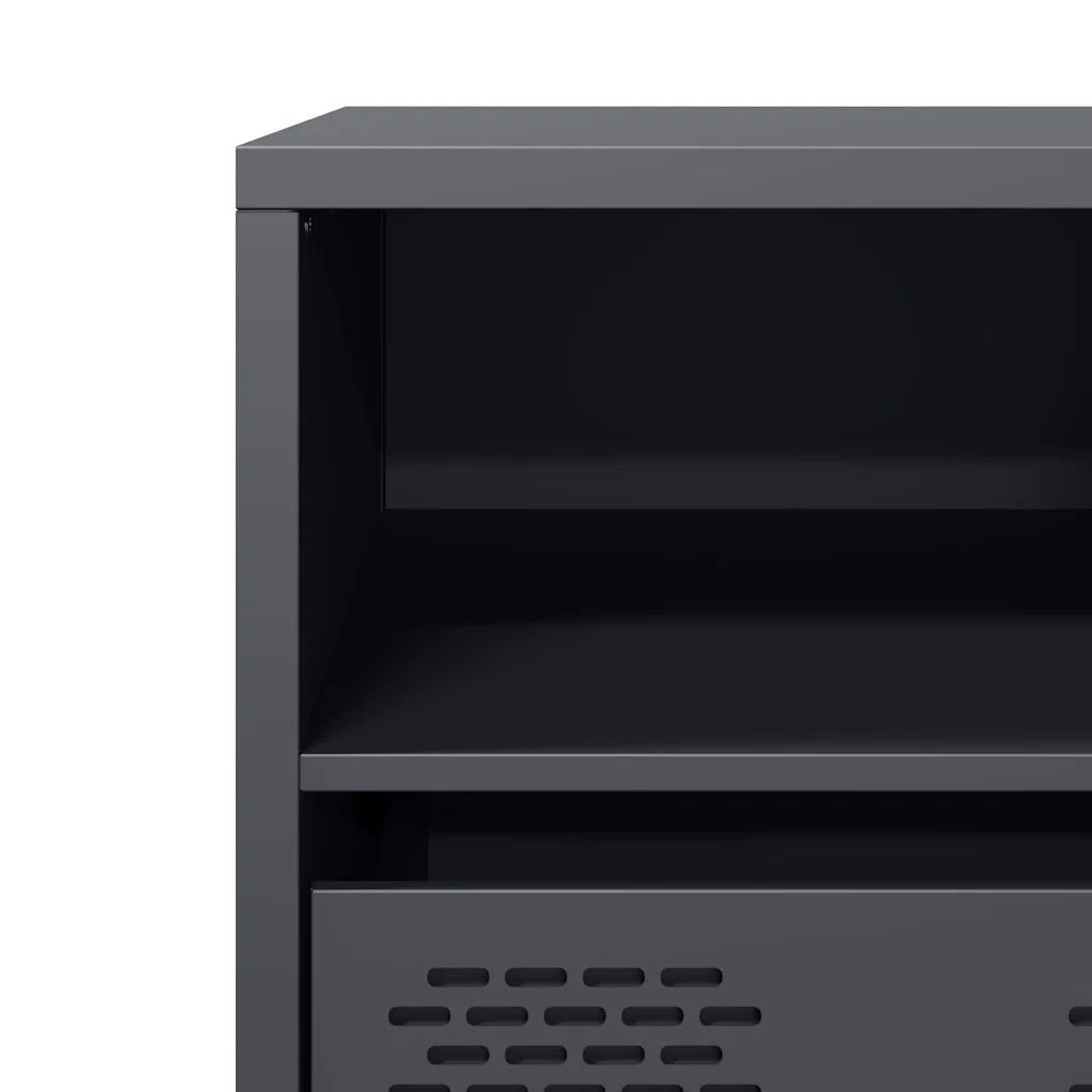 Mobile TV Antracite 101,5x39x43,5 cm Acciaio Laminato a Freddo