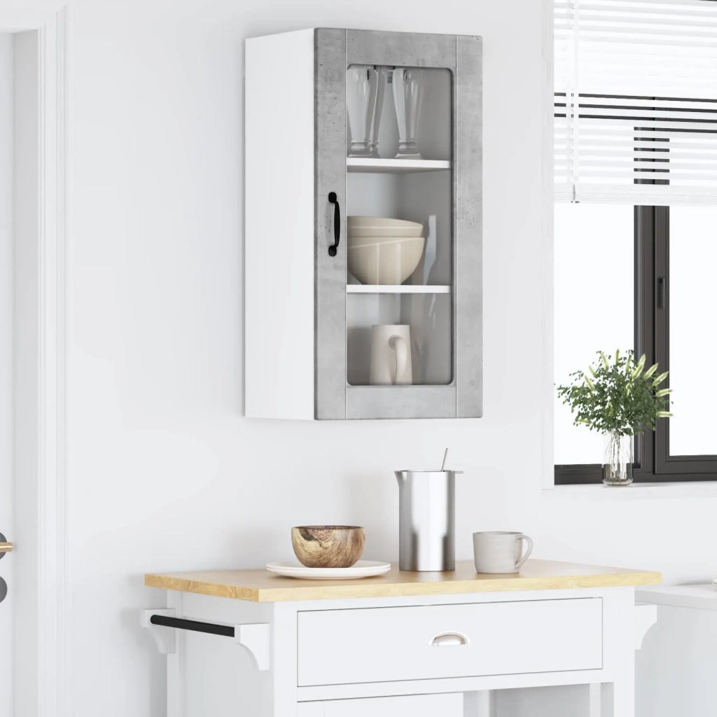 Mobile in vetro da parete LUCCA 2 pcs Grigio Cemento 884992
