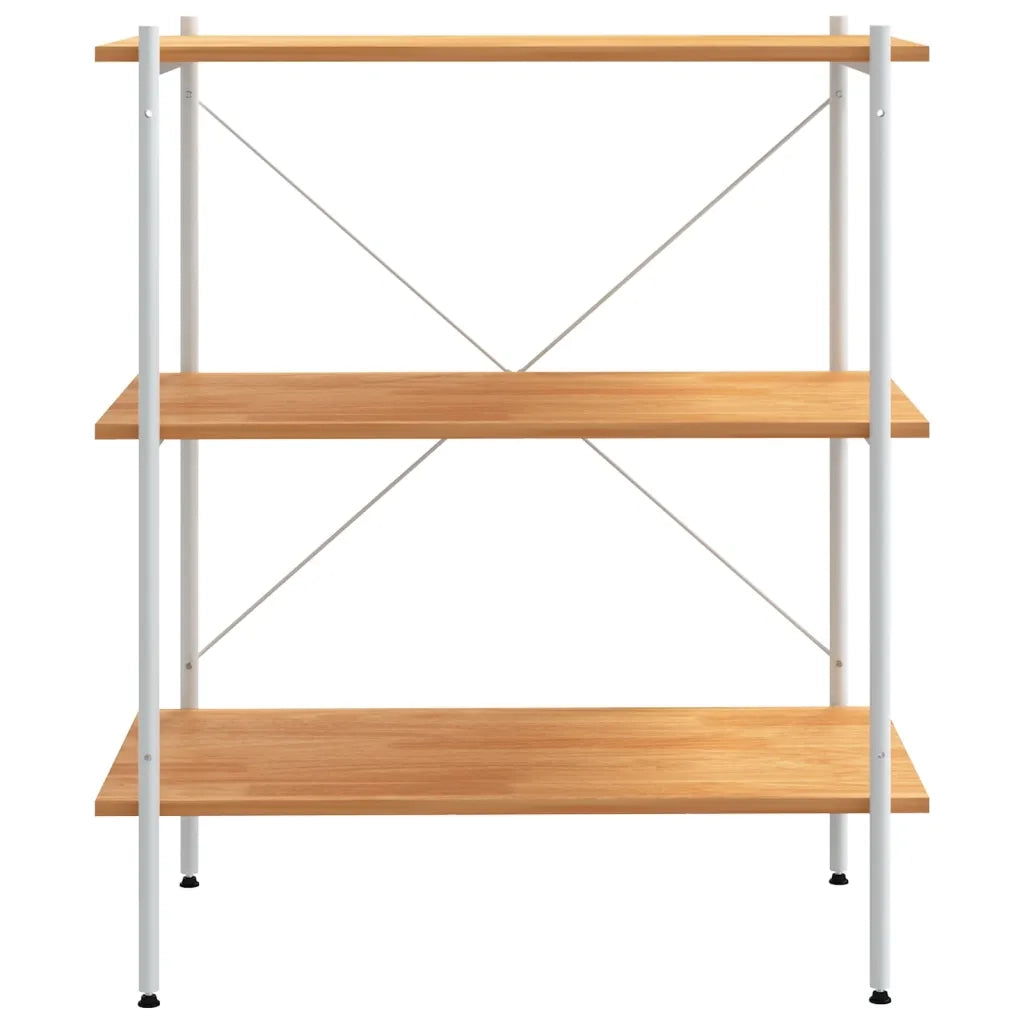 Scaffale con 3 Mensole Bianco e Rovere 80x40x92 cm CFW7605254
