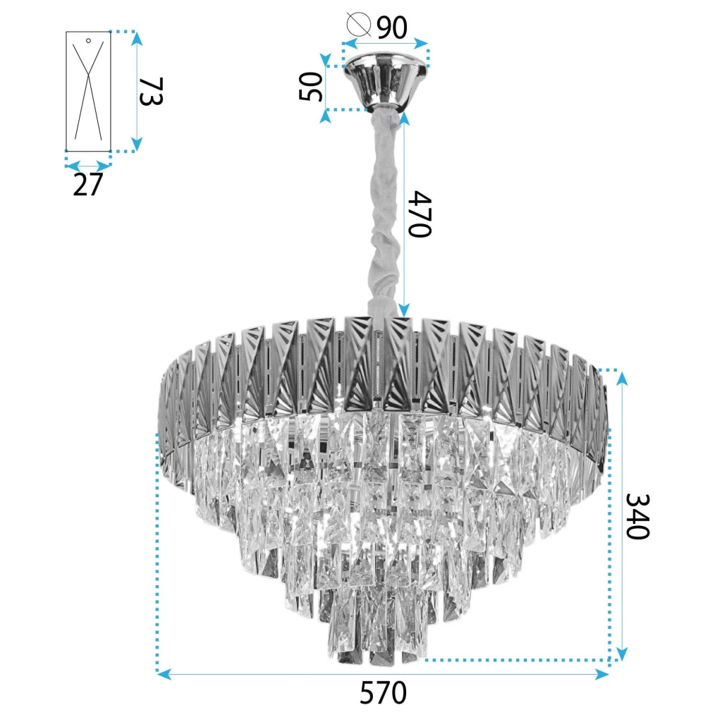 Lampada Cristal G060-cp 60cm