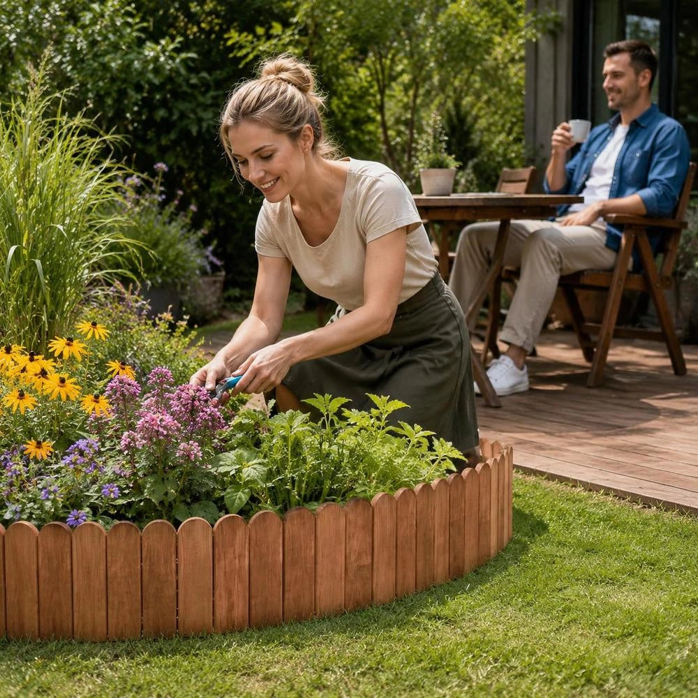 Brown Garden Edging, 120 Cm, Made Of Impregnated Pine Wood