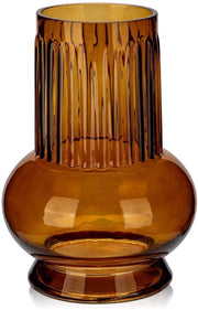 Vasi da tavolo in vetro con fiori moderni, altezza 18 cm, fiaschi decorativi in vetro marrone, grandi vasi da fiori decorativi, vasca cilindrica in vetro per decorazione di tavolo, ufficio, cucina, arrangiamenti per regali di nozze