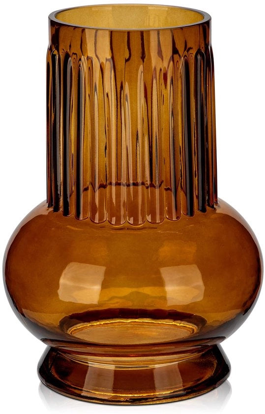 Vasi da tavolo in vetro con fiori moderni, altezza 18 cm, fiaschi decorativi in vetro marrone, grandi vasi da fiori decorativi, vasca cilindrica in vetro per decorazione di tavolo, ufficio, cucina, arrangiamenti per regali di nozze