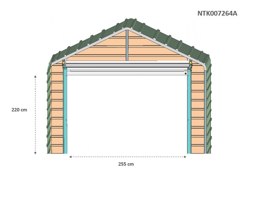 Casetta Box da Giardino in Lamiera di Acciaio 664x721x372 cm Legno