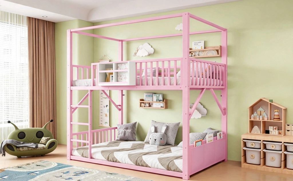 letto a castello metallo rosa 96 x 204 cm